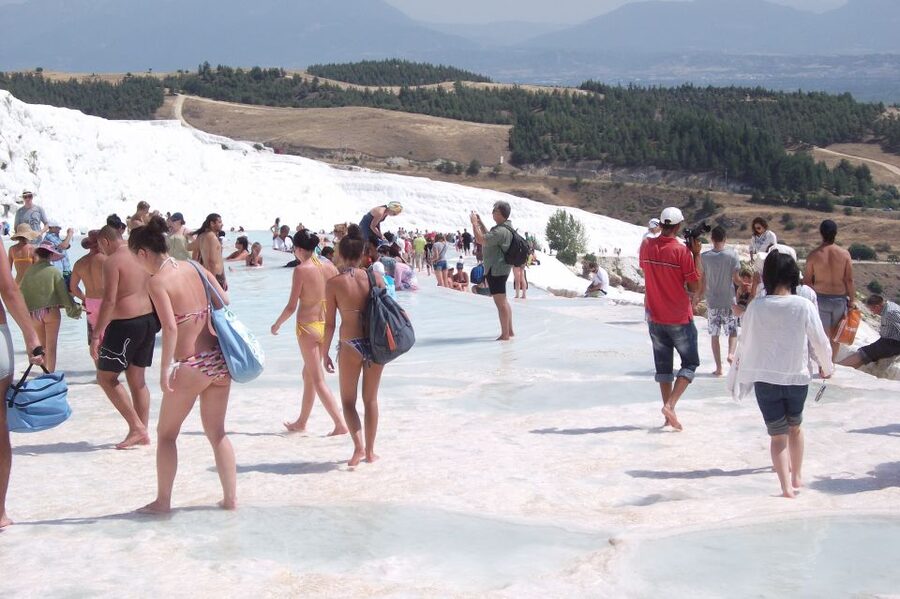 From Kusadasi and Selcuk: Pamukkale and Hiearapolis Tour - Pamukkale’s Calcium Terraces: Warm Water Steps You Can Actually Walk On