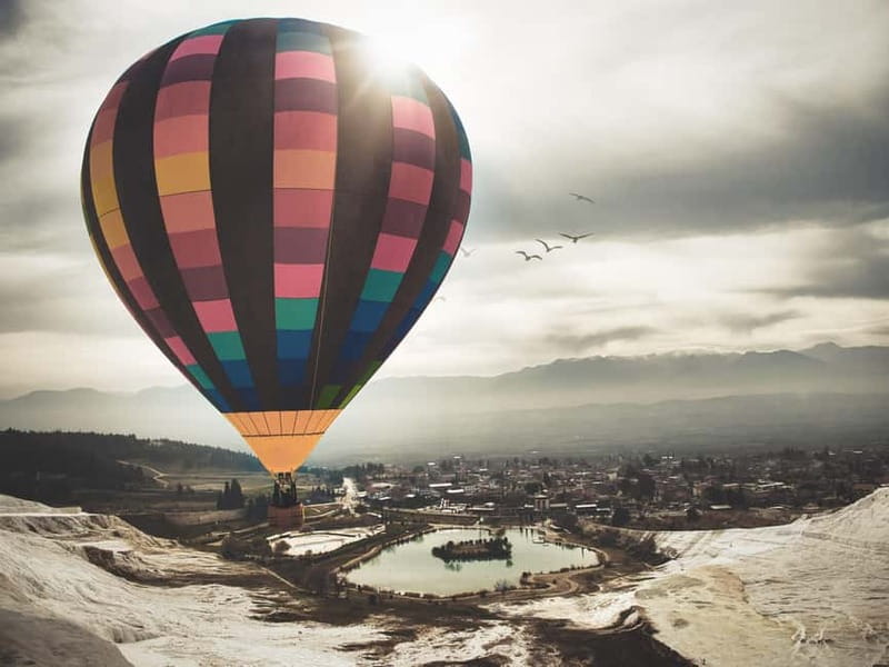 From Kusadası: Pamukkale Day Trip w/Balloon Flight & Lunch - Pamukkale from above: what you should look for